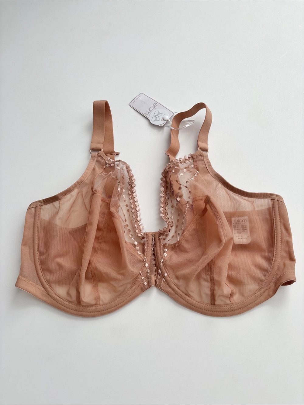 Elomi Bra Nwt Underwire Unlined Matilda Full Figure Cafe Tan EL8900 US 36I